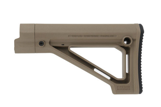 The Magpul Fixed MOE carbine stock FDE features a qd sling mount